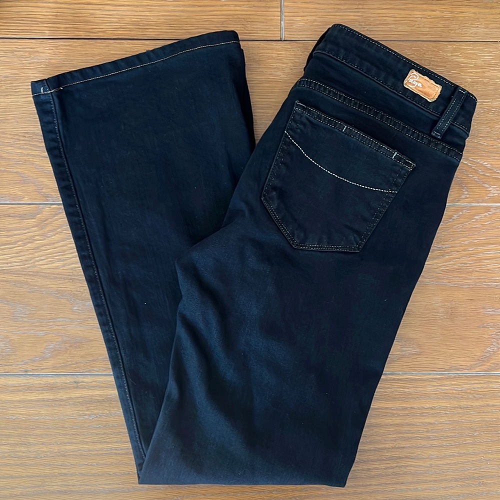 Paige Jeans Hollywood Hills Black Bootcut Premium Denim EUC Size 30